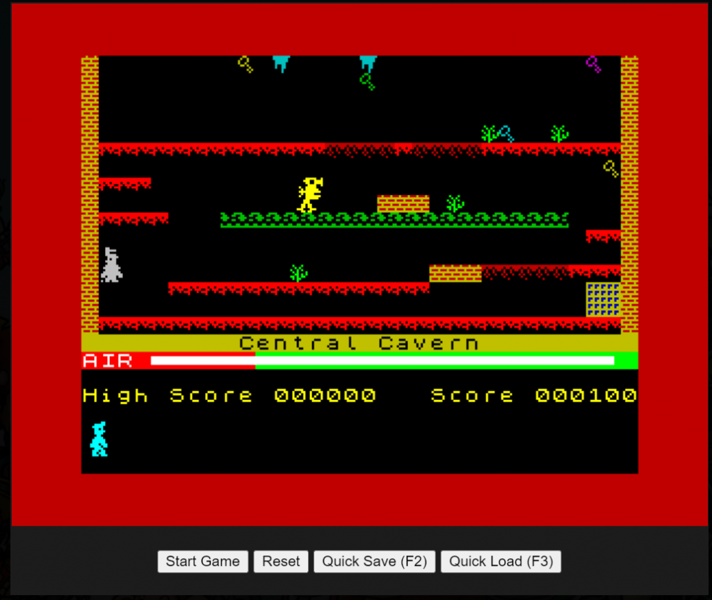 Manic Miner (1983)(Bug-Byte Software) : Spectrum ZX 48K Play Online in your browser