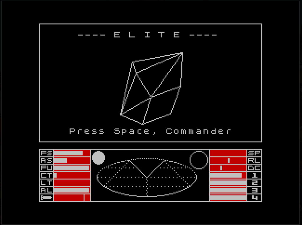 Elite (1986)(Firebird) : Spectrum ZX 48K Play Online in your browser