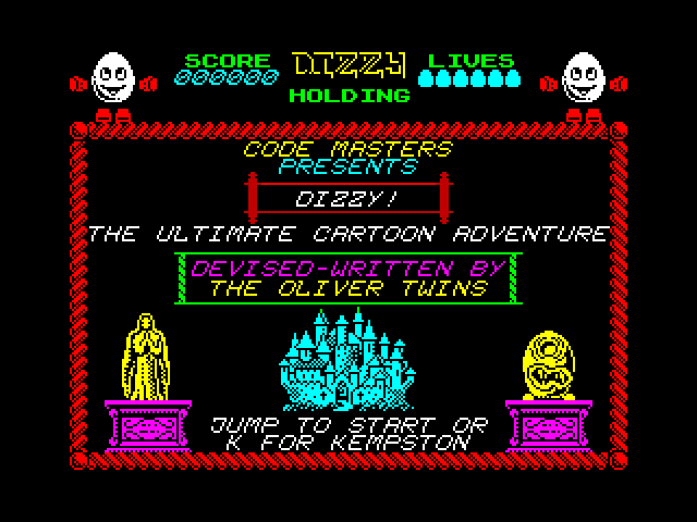 Dizzy – The Ultimate Cartoon Adventure (1987) (Codemasters) : Spectrum ZX 48K Play Online in your browser