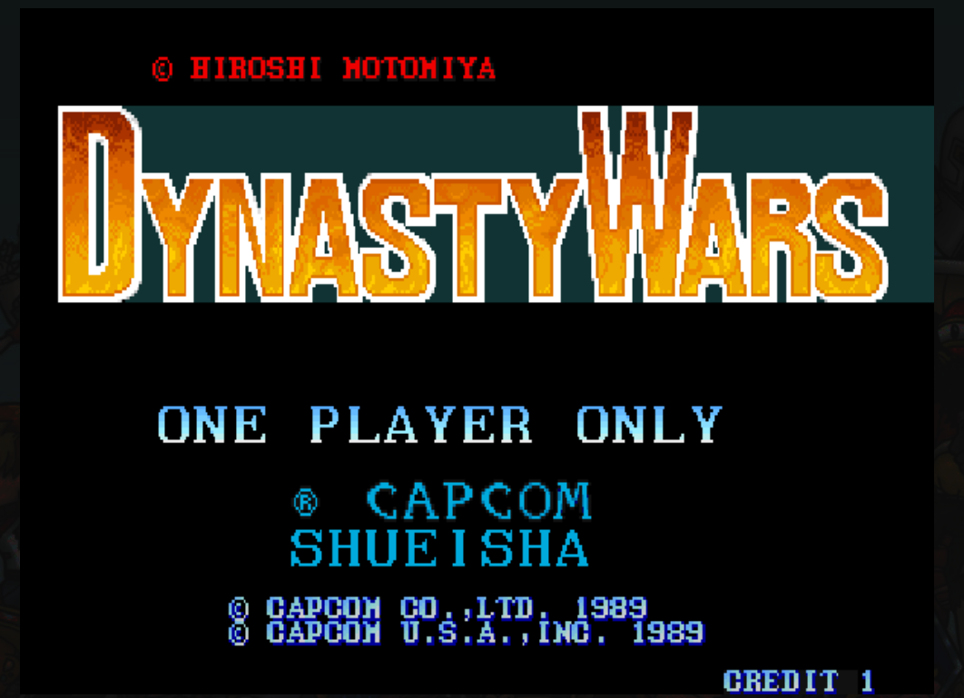 Dynasty Wars (US Set 1) : CAPCOM GS1 Play Online in your browser