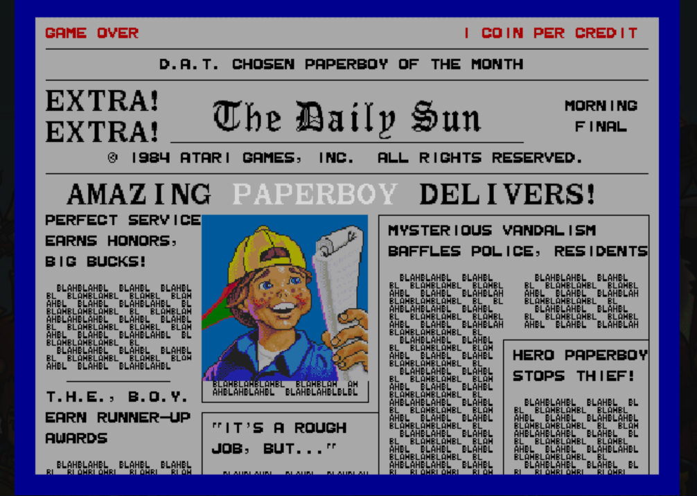 Paperboy (rev 2) : MAME Play Online in your browser