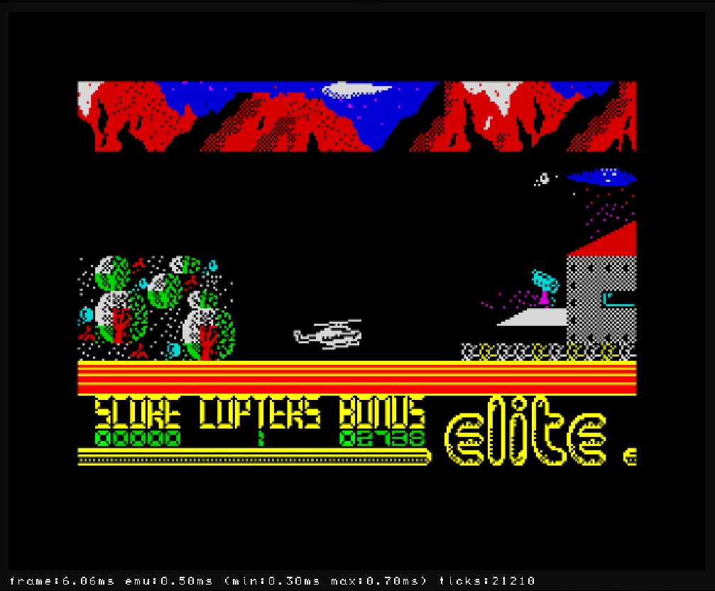 Airwolf (1984)(Elite Systems) : Spectrum ZX 48K Play Online in your browser