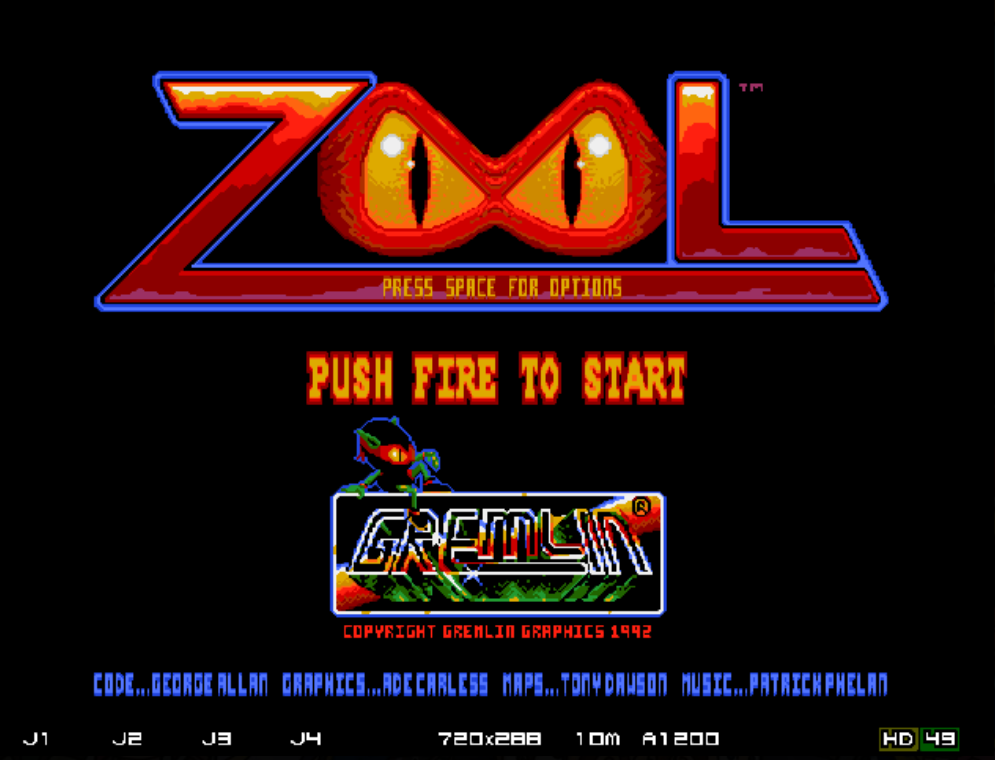 Zool Retro Zool v2.0 AGA : Amiga Play Online in your browser - 🔸RetroGames.pro🔸